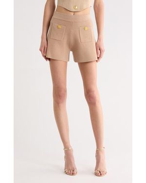 L'Agence Lottie Knit Shorts - Natural