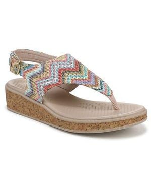 LifeStride Beachy Wedge Slingback Sandal - White