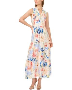 Msk Sleeveless Tiered Maxi Dress - White