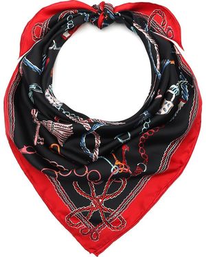 Kate Spade Lock And Key Silk Square Scarf - Red