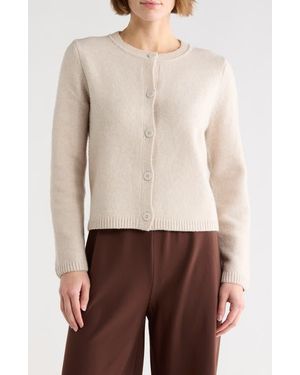 Max Studio Cropped Cardigan Sweater - Natural