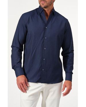 STUDIO GARNET LOS ANGELES Textured One-Piece Collar Shirt - Blue