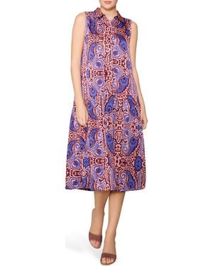 MELLODAY Sleeveless Shirtdress - Purple