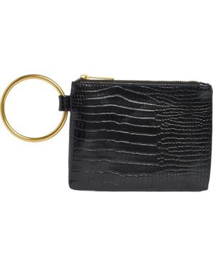 BCBGMAXAZRIA O-Ring Handle Wristlet Pouch - Black