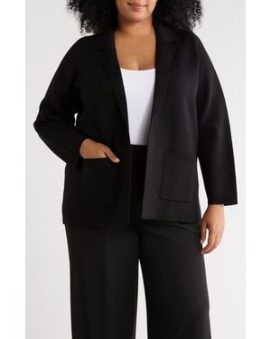 Tahari Open Front Sweater Jacket - Black