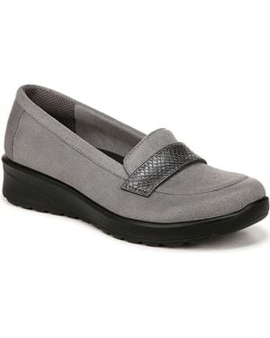 Bzees Cushioned Slip-On Textile Loafers - Gray