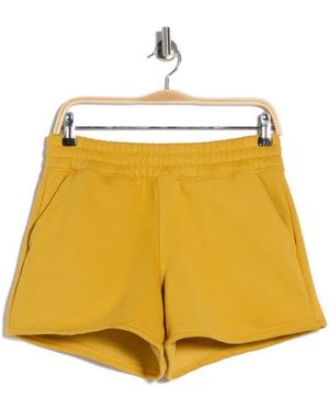 90 Degrees Varsity Vault Fleece Shorts - Yellow