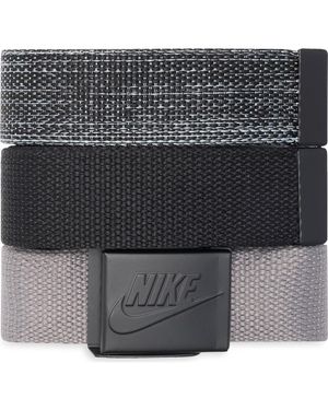 Nike 3-Pack Webbed Belts - Gray