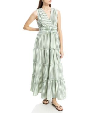 Max Studio Knotted Waist Maxi Dress - Green