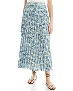 Max Studio Pleated Maxi Skirt - Blue