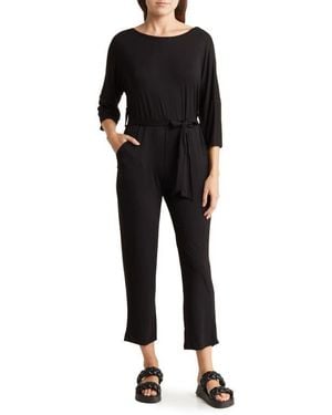Go Couture Tie Waist Jumpsuit - Black