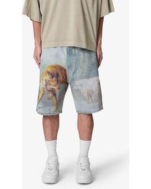 MNML Sheep Hounded Denim Shorts - Blue