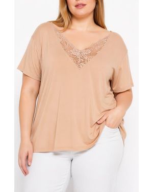 BLUEGREY Reversible Lace V Neck T-Shirt - Natural
