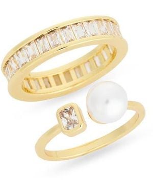 Nordstrom Rack Demi-Fine 2-Pack Assorted Rings - Metallic