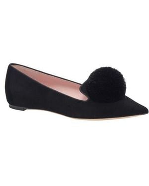 Kate Spade Amour Pompom Pointed Toe Flat - Black