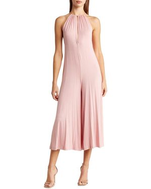 Go Couture Wide Leg Jumpsuit - Pink