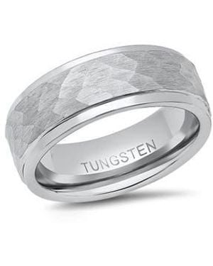 HMY Jewelry Tungsten Prism Band Ring - Metallic