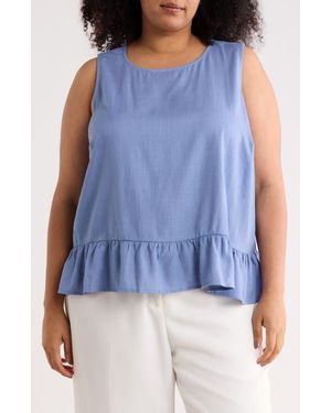 Vince Camuto Sleeveless Peplum Top - Blue