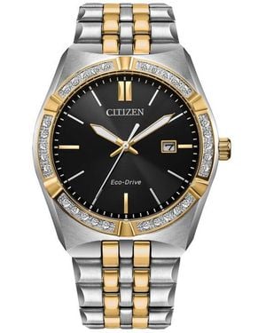 Citizen Corso Eco-Drive Diamond Two-Tone Bracelet Watch, 40Mm - Black