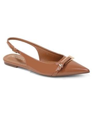 BERNESS Chantal Pointed Toe Slingback Flat - Brown