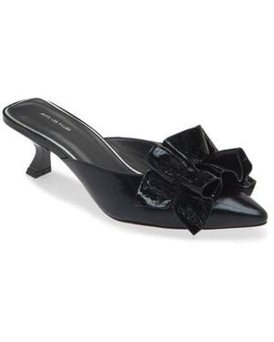 Kaanas Bella Ruffle Kitten Heel Mule - Black