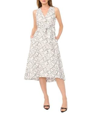 1.STATE Sleeveless Belted Cotton Midi Dress - Natural