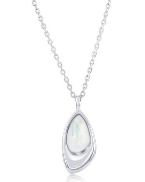 Simona Mother-Of-Pearl Geometric Pendant Necklace - Metallic