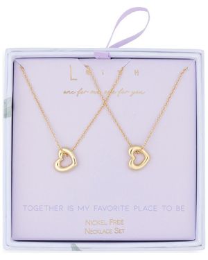 Leith Together Is My Favorite Place To Be Set Of 2 Open Heart Pendant Necklaces - Purple