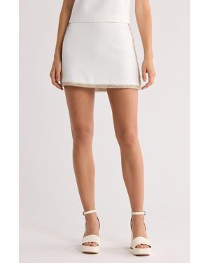 Alice + Olivia Riley Embellished A-Line Miniskirt - White