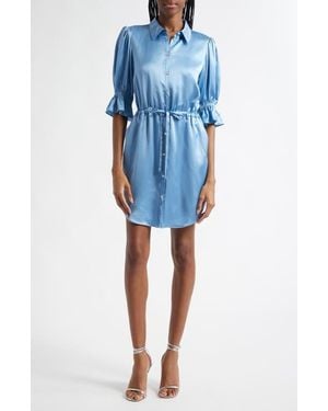 Cinq À Sept Fiona Silk Shirtdress - Blue