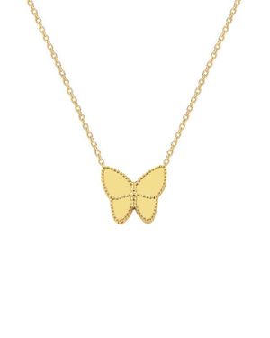 Gabi Rielle Butterfly Popcorn Pendant Necklace - Metallic