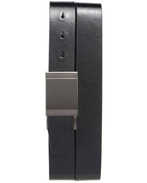 Steve Madden Plaque Reversible Leather Belt - Gray