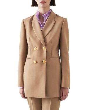 LK Bennett Mariner Double Breasted Blazer - Natural