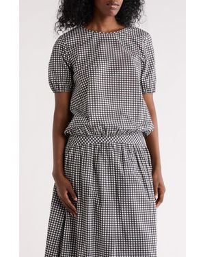 DR2 by Daniel Rainn Floral Bubble Hem Top - Gray