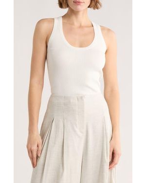 Twp Scoop Neck Knit Tank - White