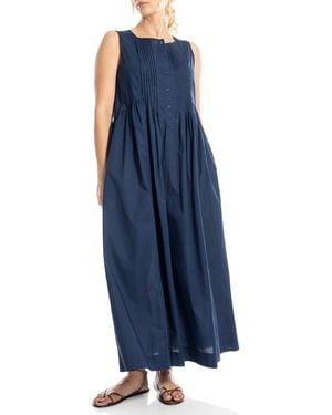 Max Studio Sleeveless Button Front Maxi Dress - Blue