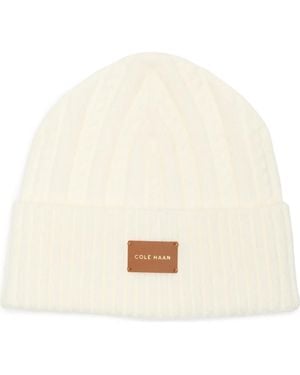 Cole Haan Cable Stitch Beanie - Natural