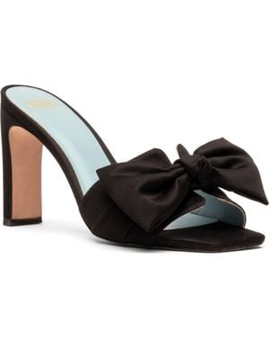 Frances Valentine Hilary Satin Bow Sandal - Black