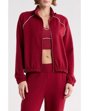 90 Degrees Softlite Moonlight Zip Bomber Jacket - Red