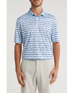 Greg Norman Botanical Performance Golf Polo - Blue