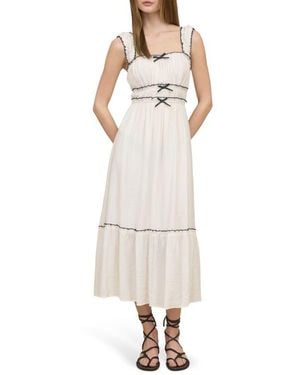Blu Pepper Contrast Bow Midi Dress - White