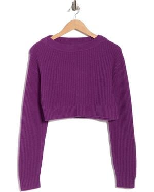 RE/DONE Boatneck Crop Pullover Sweater - Purple
