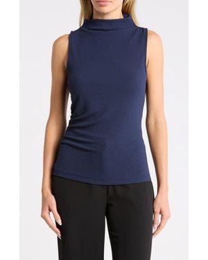 DR2 by Daniel Rainn Textured Boat Neck Sleeveless Top - Blue