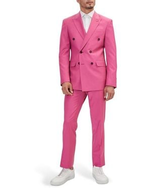 Ron Tomson Double Breasted Suit - Pink