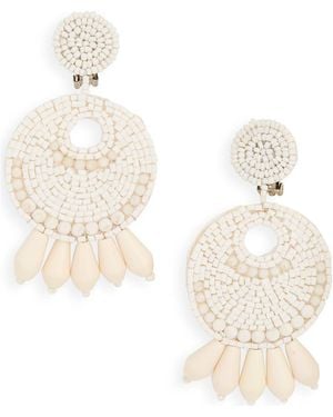 Kenneth Jay Lane Beaded Drop Clip-On Earrings - Metallic