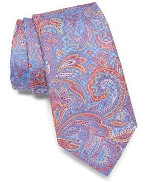 Ted Baker Woodland Paisley Silk Blend Tie - Blue