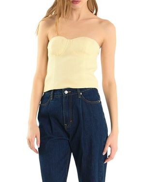 Endless Rose Strapless Tweed Corset Top - Blue