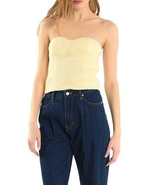 Endless Rose Strapless Tweed Corset Top - Blue