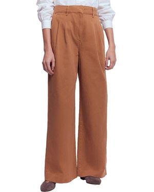 Boden Kensington Wide Leg Cotton Pants - Brown