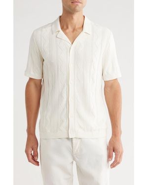 Tahari Textured Camp Shirt - Natural